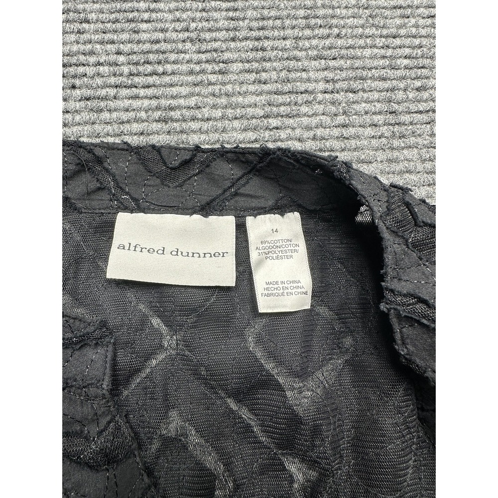 Alfred Dunner Shirt Womens 14 Textured Sheer Button Up Long Sleeve Blouse Top - Picture 7 of 11